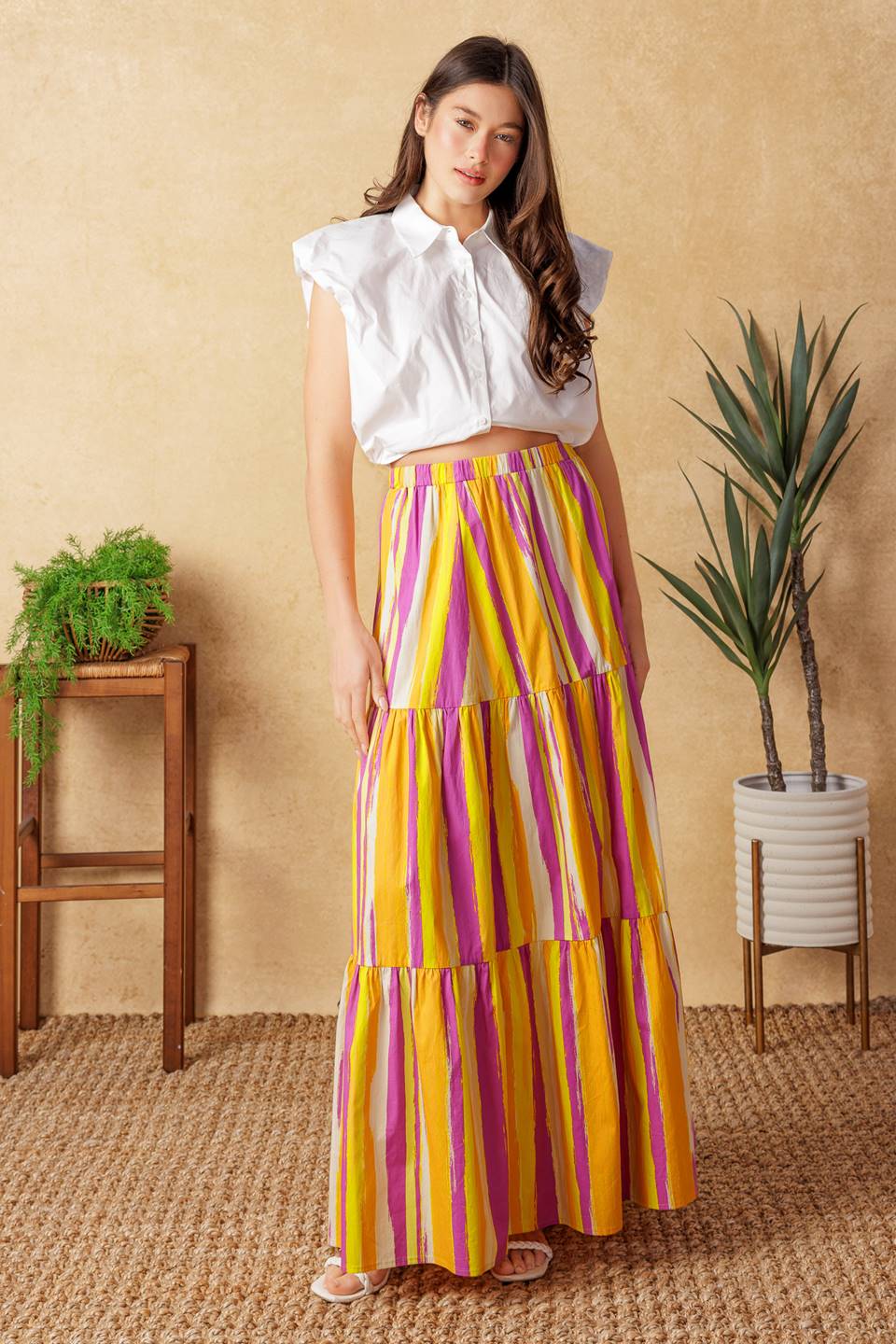LIGHT UP MY LIFE POPLIN MAXI SKIRT Flying Tomato